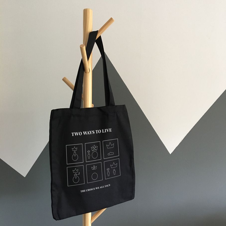 Two Ways to Live tote bag
